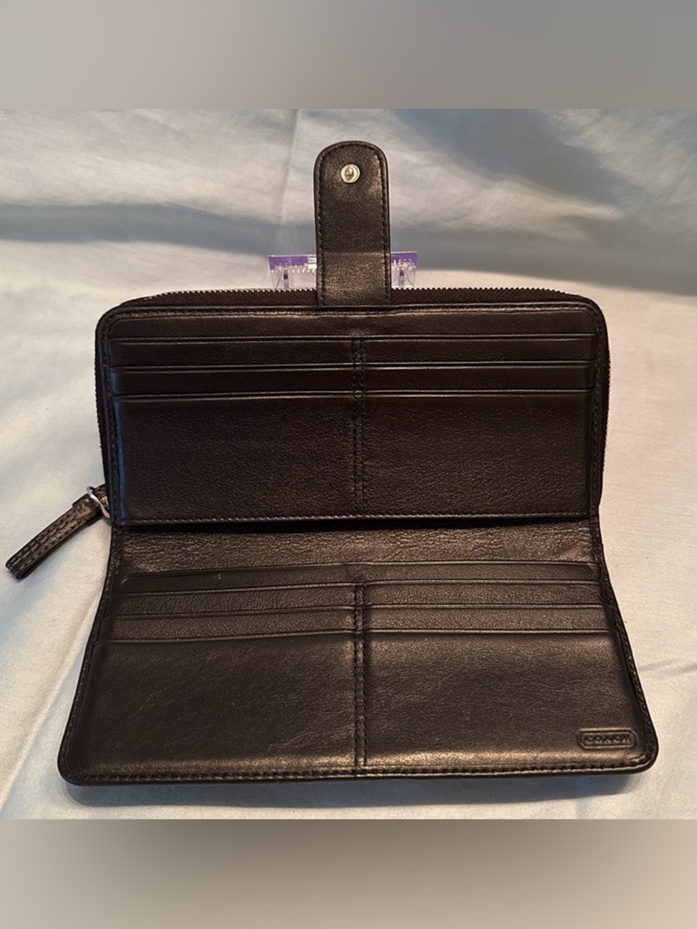 Coach Legacy Vintage Y2K Jacquard Canvas Leather Signature Stripe Wallet - Picture 7 of 11